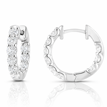 1.75 CT Round Lab-Grown Diamond | Hoop Earrings | 18K White Gold | F Color | VS Clarity