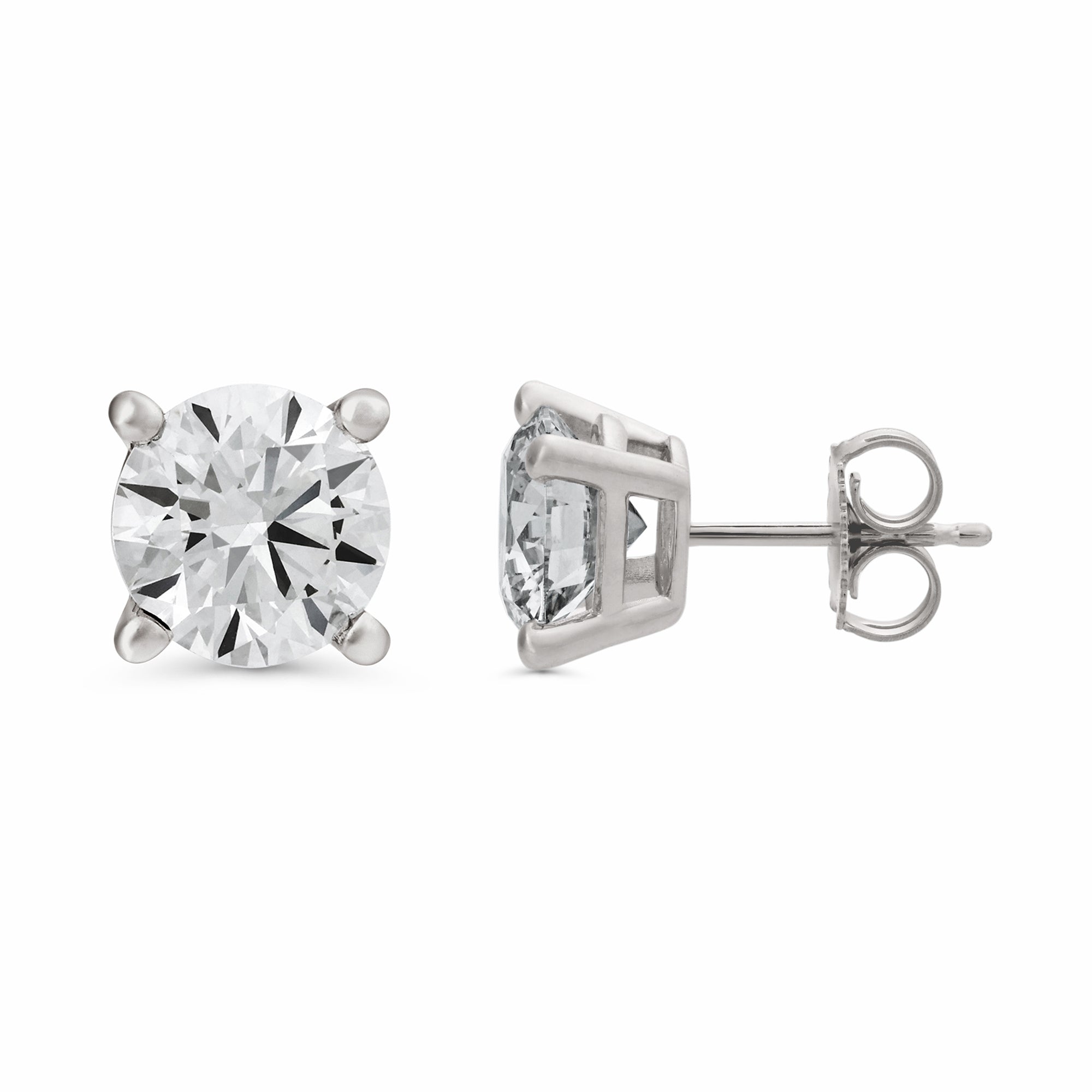 5.00 CT Round Lab-Grown Diamond | Stud Earrings | 14K White Gold | G Color | VS Clarity