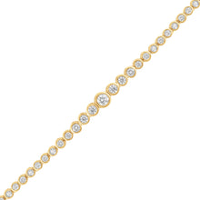 Womens | 0.50 CT Round Cut Lab Grown Diamond | Graduating Bracelet | Yellow Gold Flashed Silver | H-I-SI3/I1