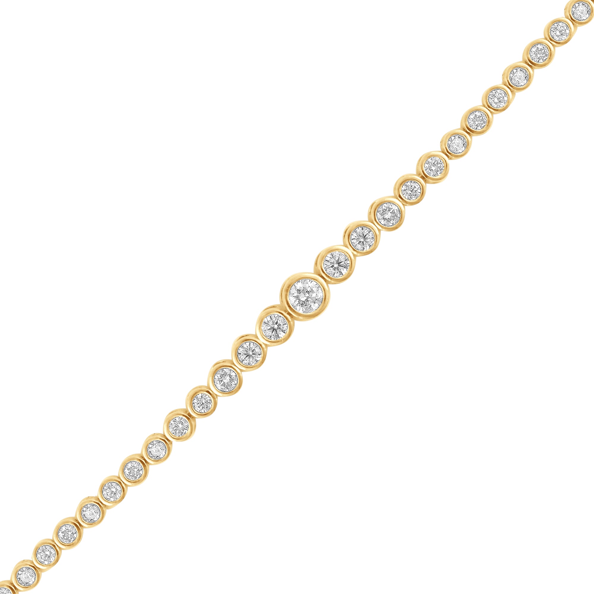 Womens | 0.50 CT Round Cut Lab Grown Diamond | Graduating Bracelet | Yellow Gold Flashed Silver | H-I-SI3/I1