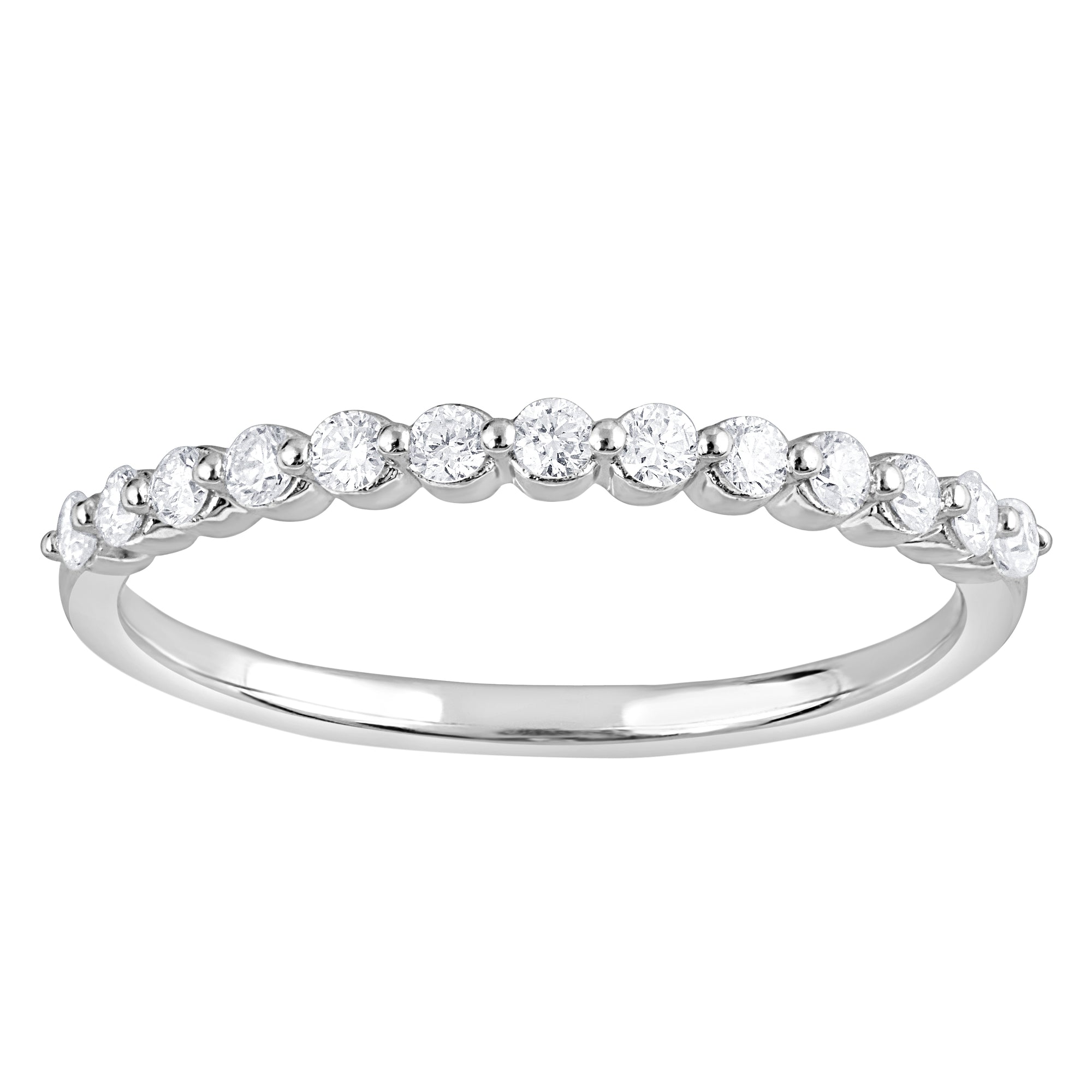 Womens | 0.25 CT Round Cut Lab Grown Accent Diamond | Wedding Band | Sterling Silver | H-I-SI3/I1