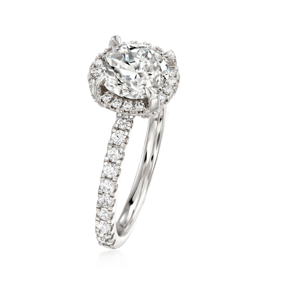 2.00 CT Round Lab-Grown Diamond | Engagement Ring | 14K White Gold | H Color | VS Clarity