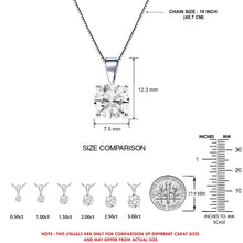 Womens | 0.75 CT Round Cut Lab Grown Accent Diamond | Solitaire Pendant Necklace | 14K White Gold | I-I1