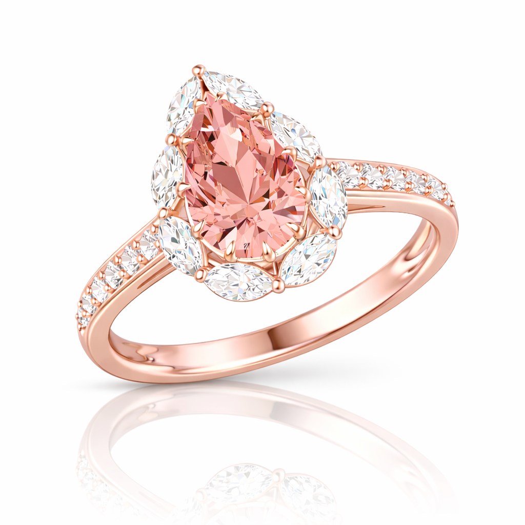 3.00 CT Pear Lab-Grown Diamond | Engagement Ring | 14K Rose Gold | G Color | VS Clarity