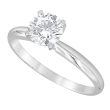 Womens | 0.75 CT Round Cut Lab Grown Diamond | Solitaire Engagement Ring | 14K White Gold | I-I1