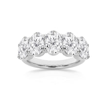 3.50 CT Oval Lab-Grown Diamond | Band Ring | 14K White Gold | G Color | VS Clarity