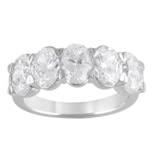 3.50 CT Oval Lab-Grown Diamond | Band Ring | 14K White Gold | G Color | VS Clarity