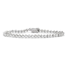 Womens | 2.00 CT Round Cut Lab Grown Accent Diamond | Martini Tennis Bracelet | Sterling Silver | G-SI
