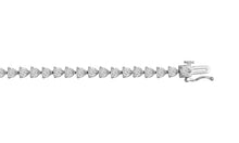 Womens | 2.00 CT Round Cut Lab Grown Accent Diamond | Martini Tennis Bracelet | Sterling Silver | G-SI
