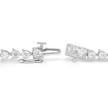Womens | 2.00 CT Round Cut Lab Grown Accent Diamond | Martini Tennis Bracelet | Sterling Silver | G-SI