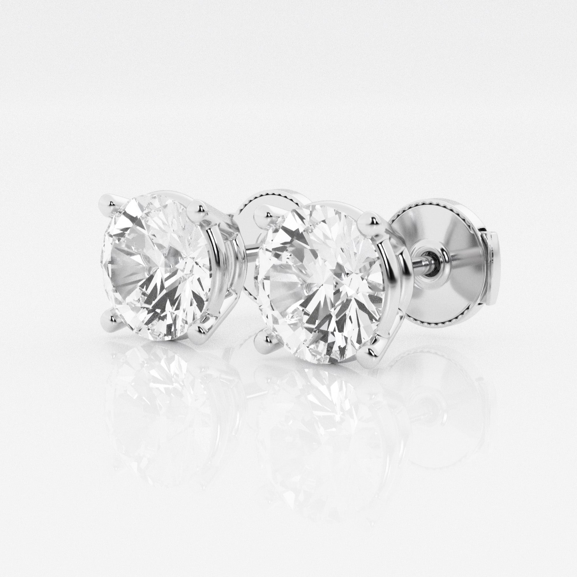 1.50 CT Round Lab-Grown Diamond | Stud Earrings | 14K White Gold | G Color | SI Clarity