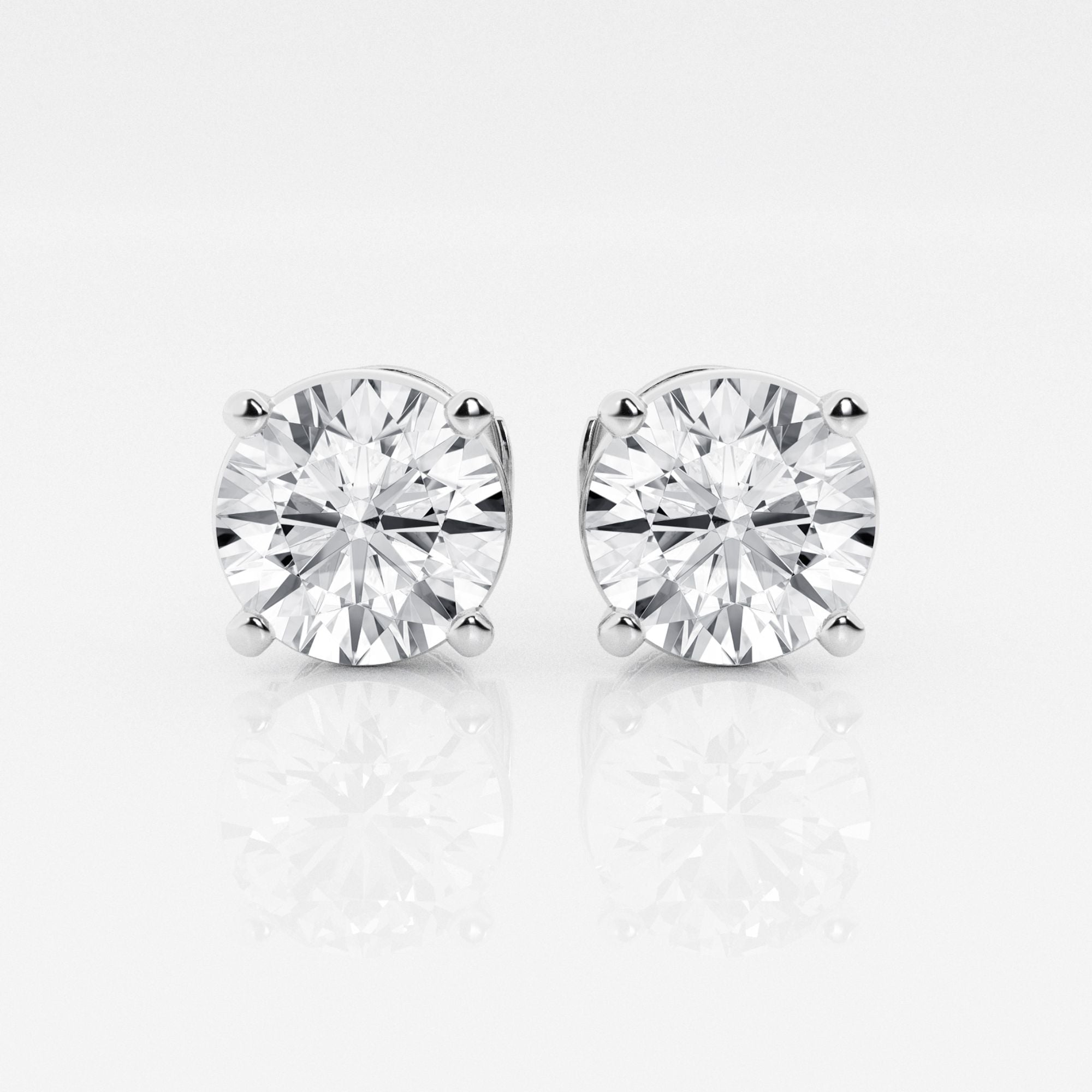 4.00 CT Round Lab-Grown Diamond | Stud Earrings | 14K White Gold | G Color | VS Clarity