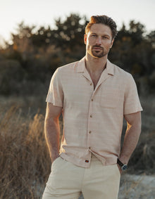 Men | Freshwater Camp Shirt | Dusty Rose Dobby