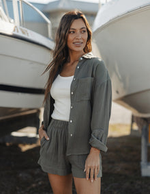 Women | Kalo Overshirt | Deep Sage