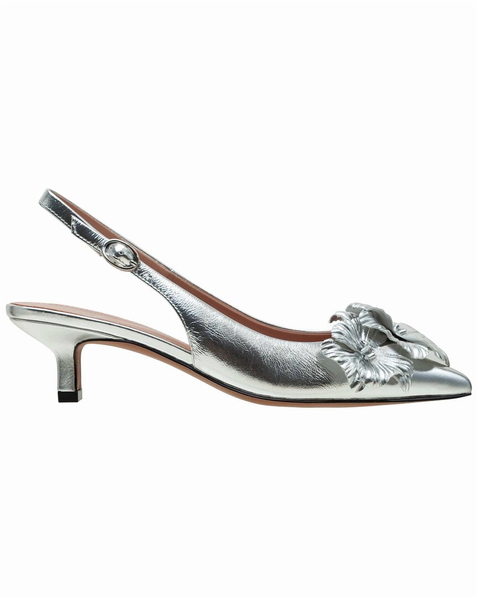 Linea Paolo | Womens | LINEA Paolo Castiel-L Leather Slingback Pump | Silver