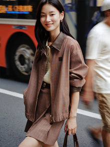 Plaid Jacket | Brown