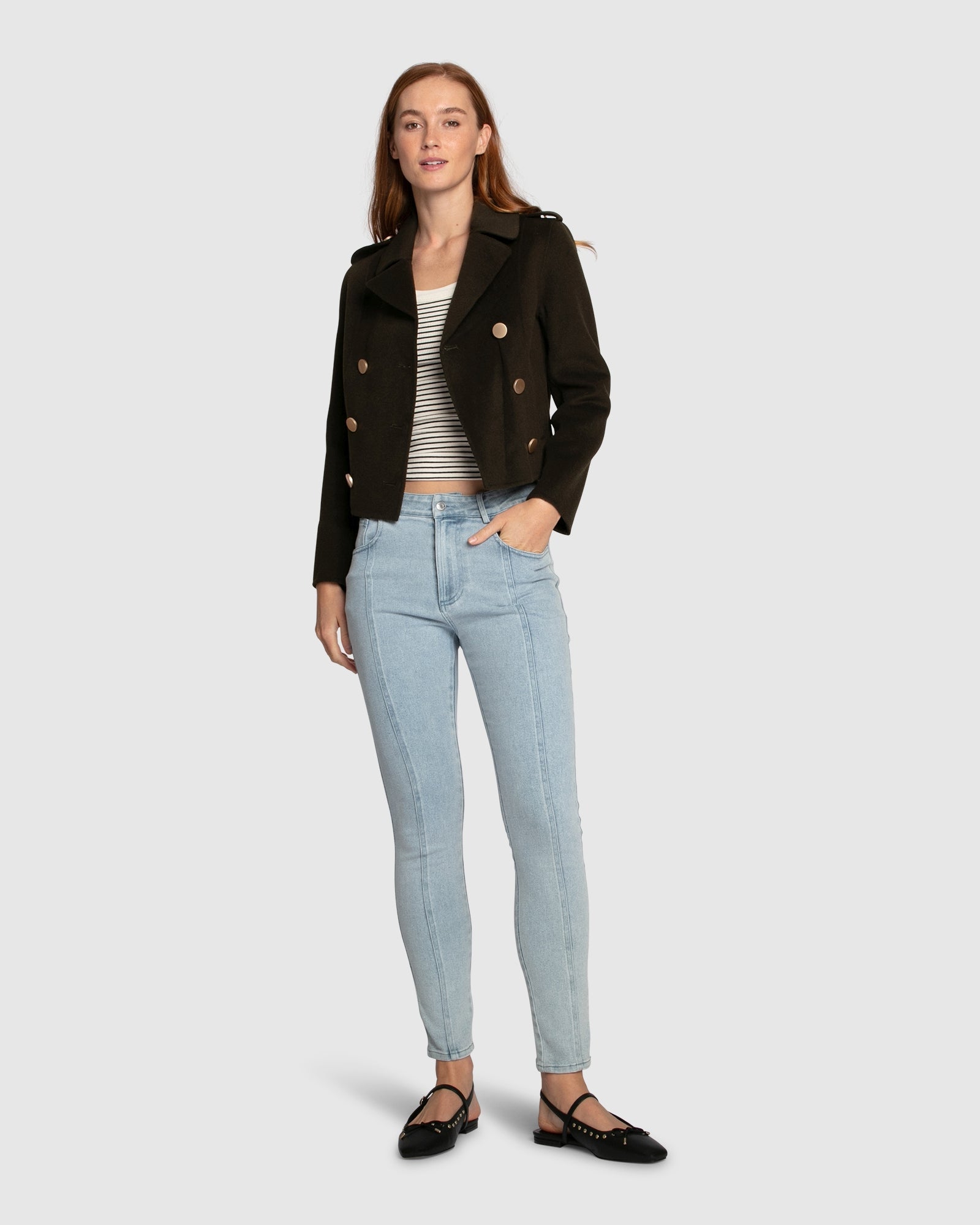 Women | Love Me Now Wool Blend Military Style Coat | Military