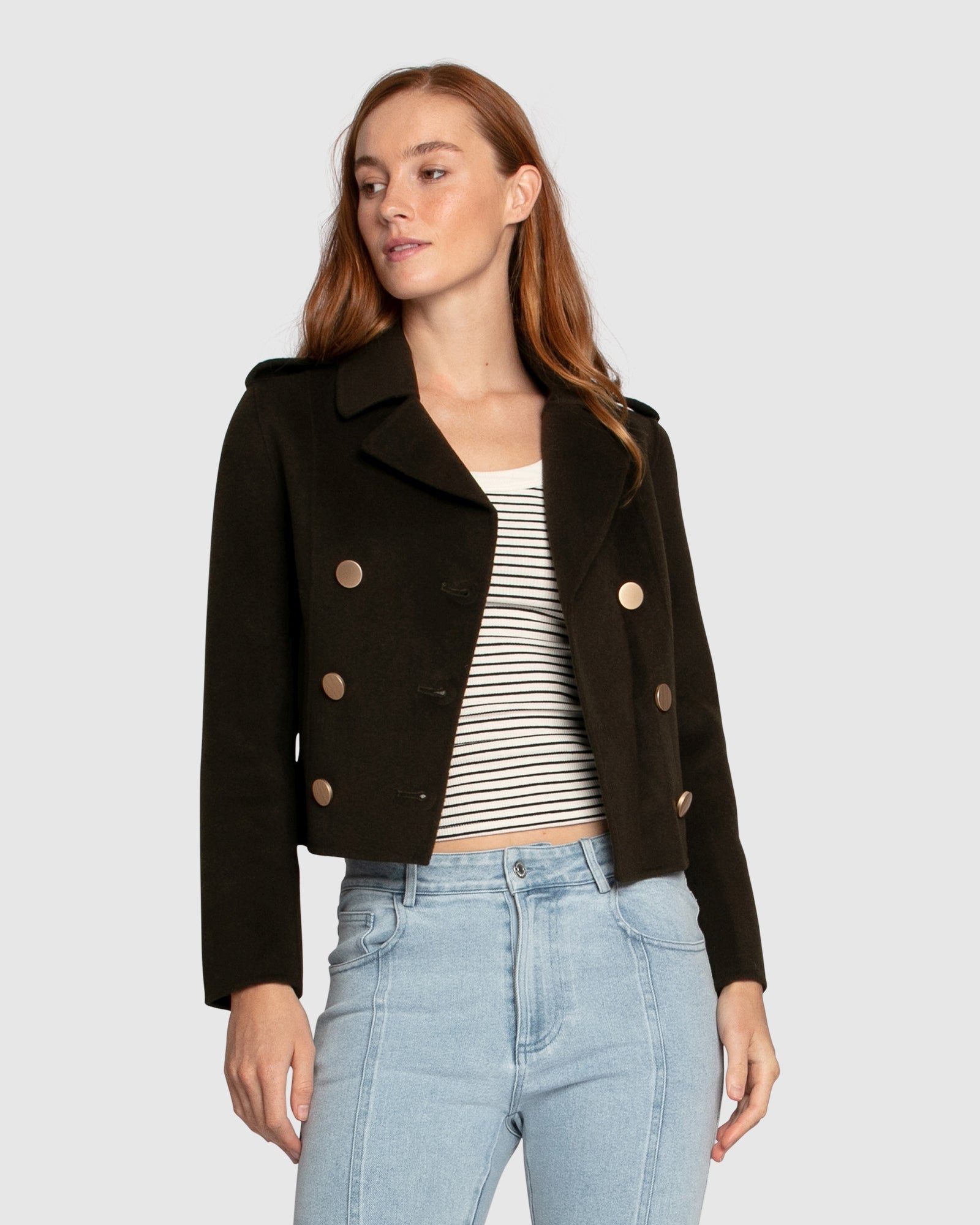 Women | Love Me Now Wool Blend Military Style Coat | Military