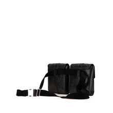 Gucci | Pre-Owned GG Embossed Perforated Double Belt Bag | Black