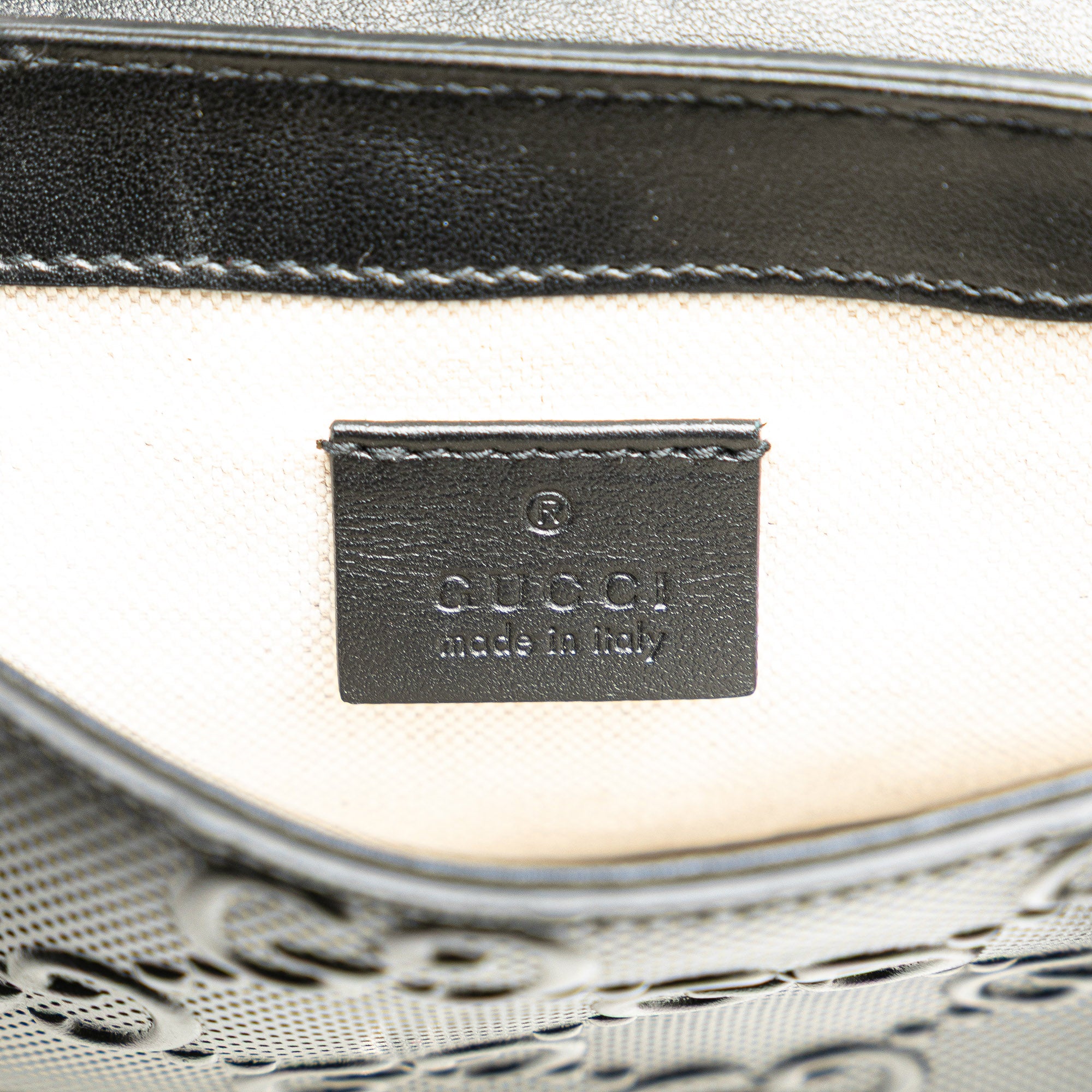 Gucci | Pre-Owned GG Embossed Perforated Double Belt Bag | Black