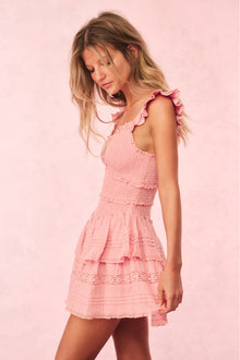 Lovine Cotton Smocked Mini Dress | Strawberry Spritz