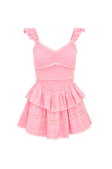 Lovine Cotton Smocked Mini Dress | Strawberry Spritz
