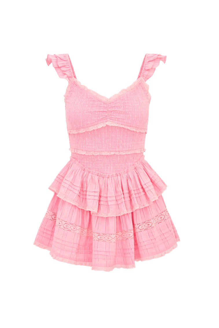 Lovine Cotton Smocked Mini Dress | Strawberry Spritz