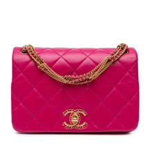 Chanel | Pre-Owned Small Quilted Lambskin On And On Chain Flap - II | Pink/Dark Pink