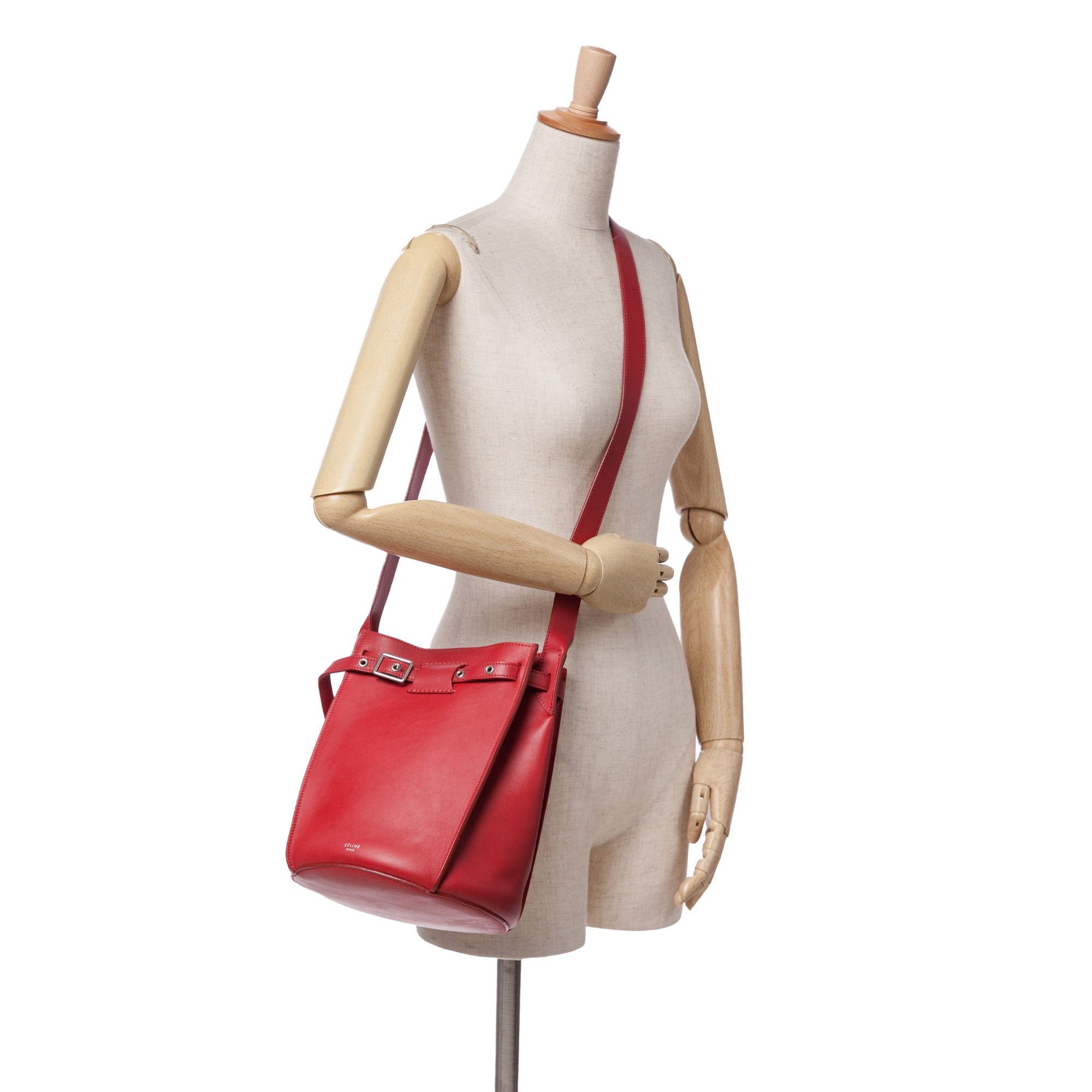 Celine | Pre-Owned Leather Big Bag Bucket Crossbody - II | Red