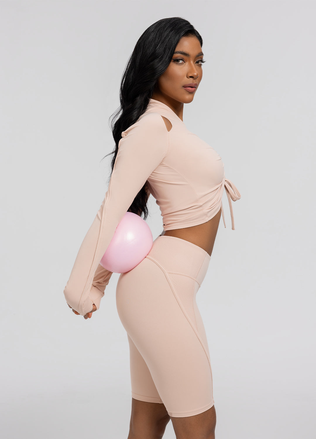 Drawstring Crop Top | Seashell