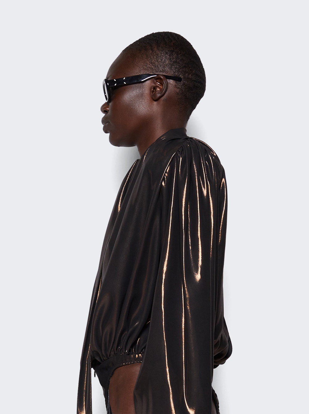 Women | LaQuan Smith | Bodysuit With Necktie Detail | Bronze