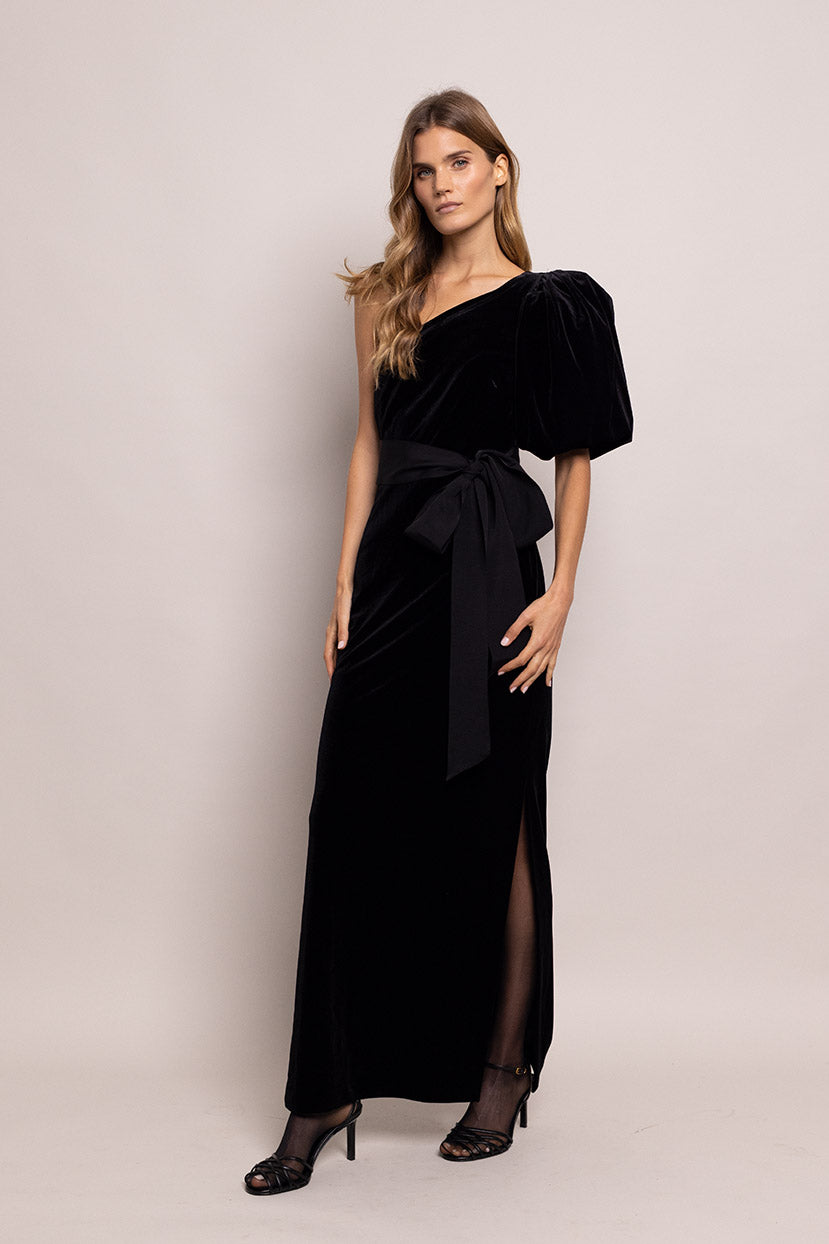 Lucia Dress | Black Velvet