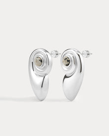 The Palma Shell Studs | Dalmatian Jasper | Silver