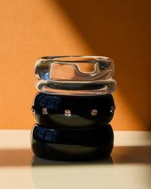 The St. Lucia Lucite Cuff | Cubic Zirconia | Gold