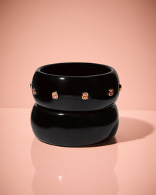 The St. Lucia Lucite Cuff | Cubic Zirconia | Gold