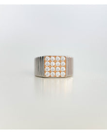 The Pave Square Signet Ring | Cubic Zirconia | Silver