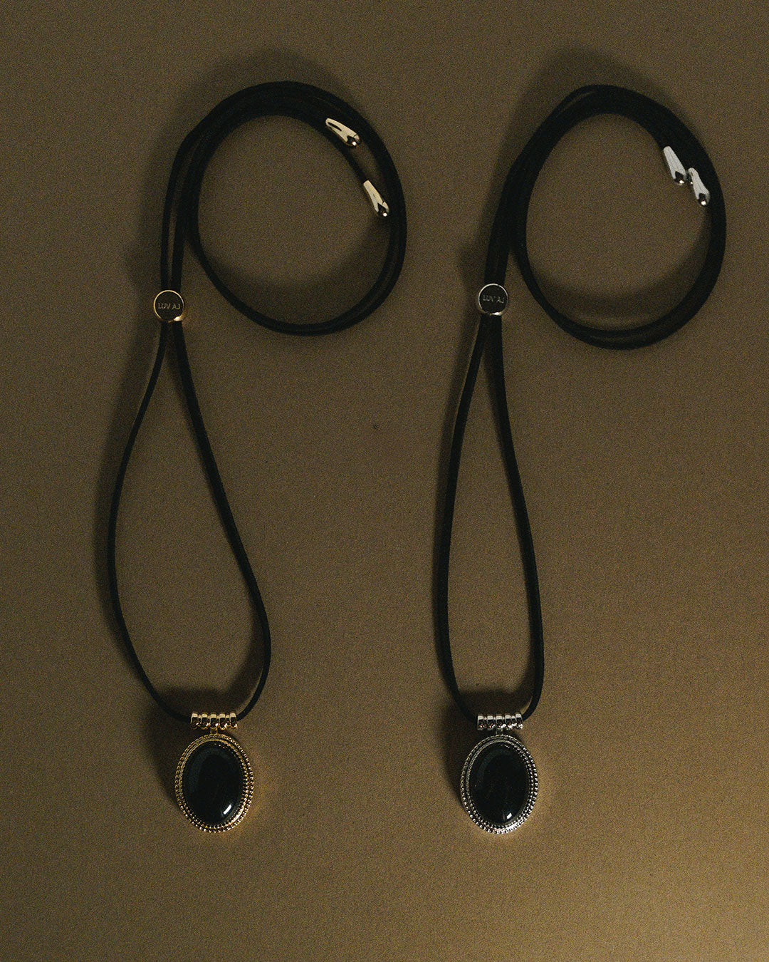 The Midnight Mesa Cord Necklace | Black Agate | Gold