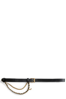 Rock Chain Belt Leather  | Black