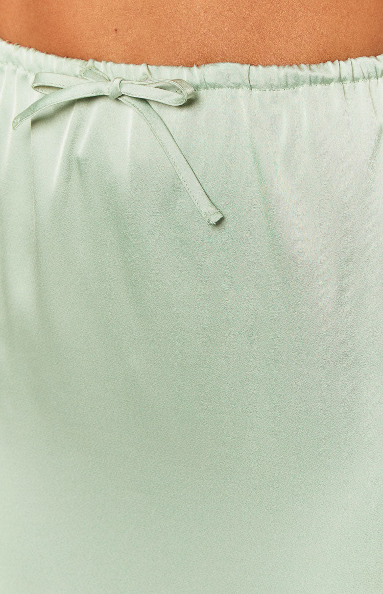 Lala Satin Maxi Skirt | Sage