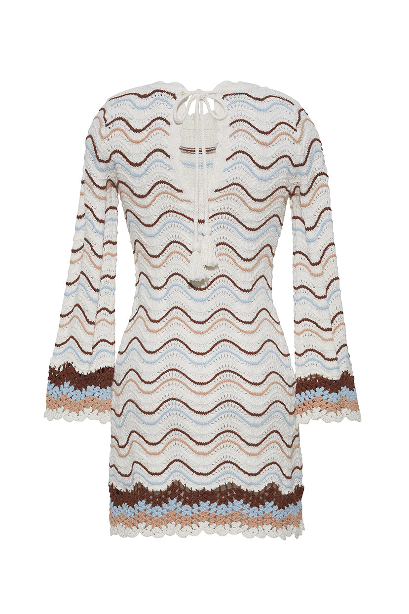 Landon Dress | Ivory Wave Multi Crochet
