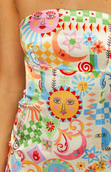 Lauren Strapless Mini Dress | Summer Print