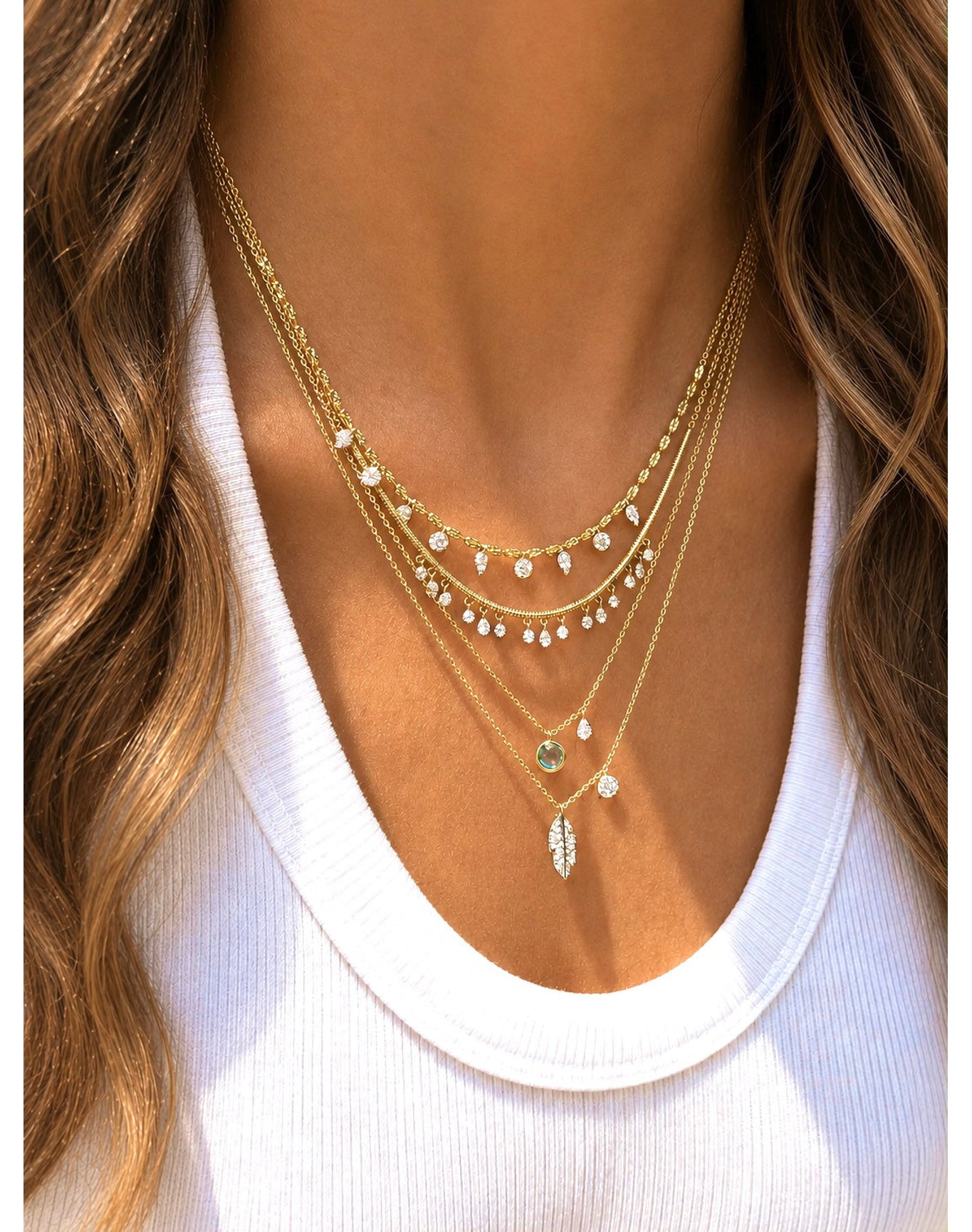Layering Disc Snake Chain | 14K Two Tone Gold