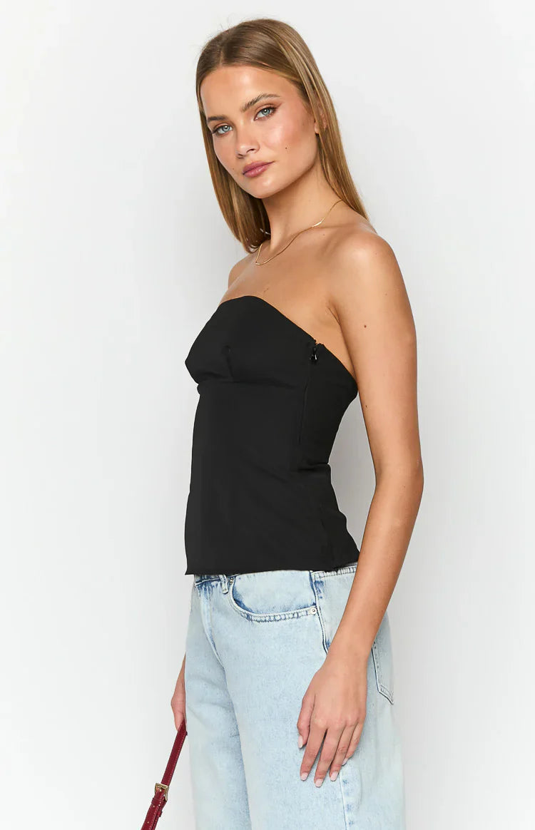 Layi Strapless Top | Black