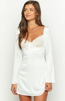 Layla Long Sleeve Mini Dress | White