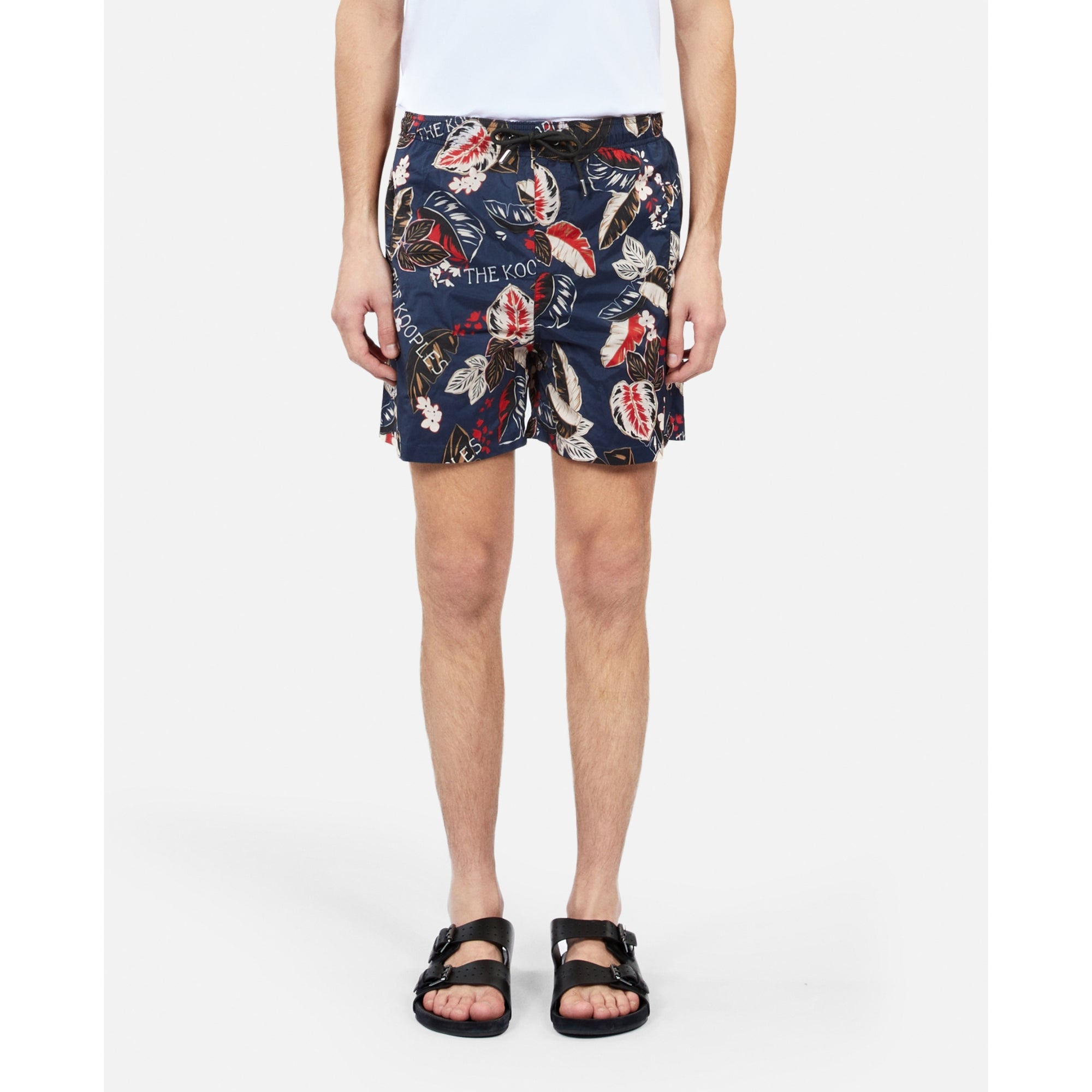 Leaf Print Swim Shorts | Women | Navy