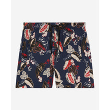 Leaf Print Swim Shorts | Women | Navy