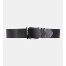 Leather Belt With Chain Buckle | Women | Black