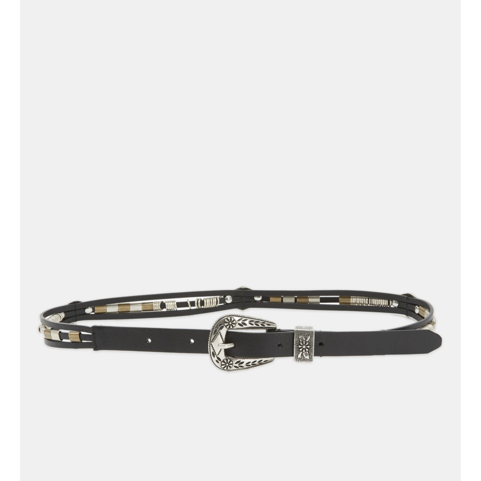 Leather Belt With Western Buckle | Women | Black