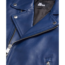 Leather Biker Jacket | Women | Royal Blue x Dark Navy