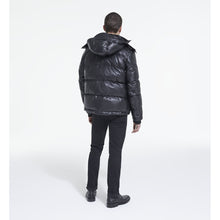 Leather Down Jacket With Straps | Men | Black